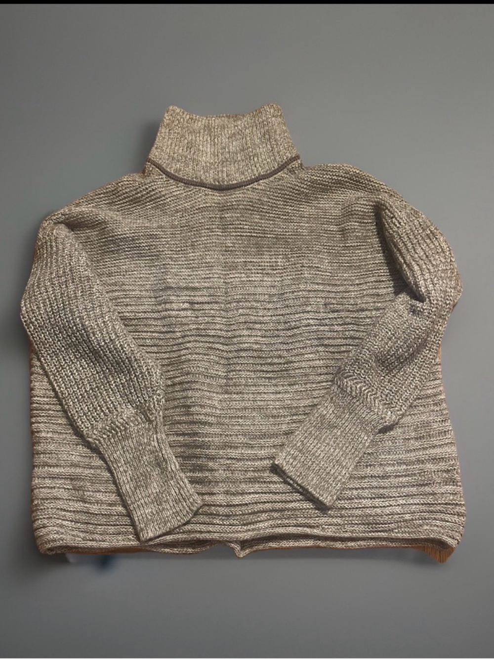 Simply Vera Wang Women's Turtleneck Marled Knit Sweater - Beige Boxy Fit XL